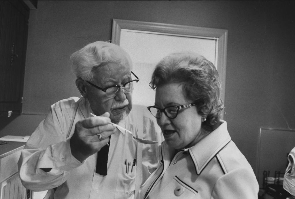 Col. Sanders with his wife Claudia.