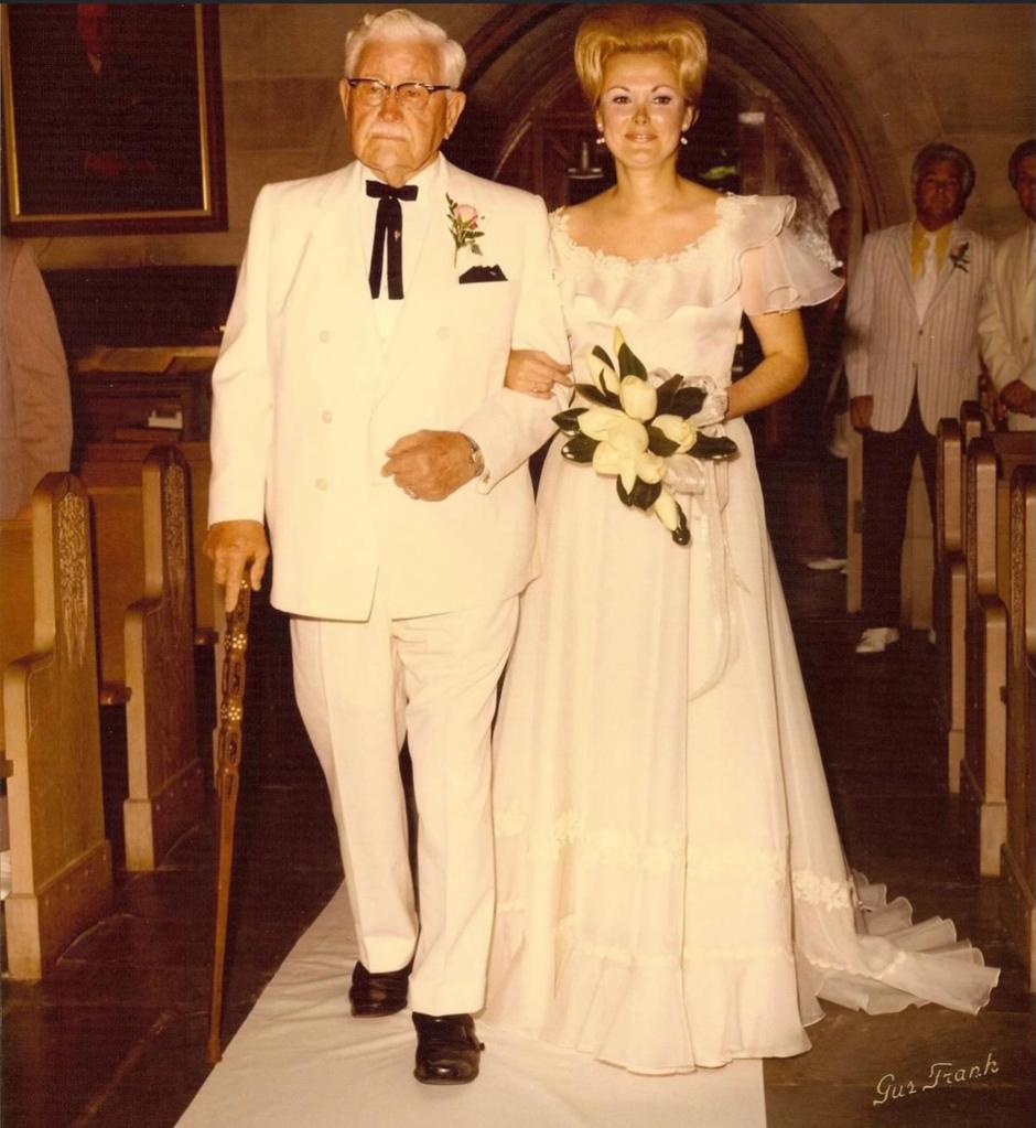 Col. Harland Sanders walked Cherry Settle down the aisle at her wedding to Tommy Settle.