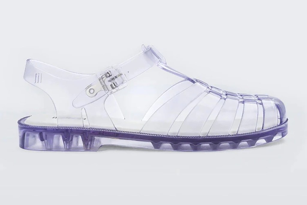 A clear jelly shoe