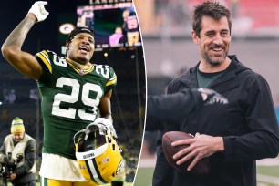 Packers cornerback Rasul Douglas had a swift response to a tweet asking why Aaron Rodgers' teammates aren't encouraging him to stay in Green Bay while Jets are recruiting the veteran quarterback.
