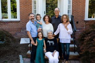 From left: Jason Fitzgerald, Rachel Zack and their two daughters, Zack's dad Arthur and his wife Beverly, and seated is great-grandmother Lillian.