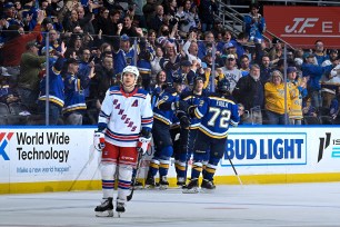 Rangers fall to the St. Louis Blues 3-2 on Thursday night.