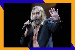 Iggy Pop rocks out onstage.