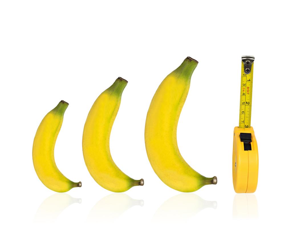 A stock image of bananas and measuring tape.