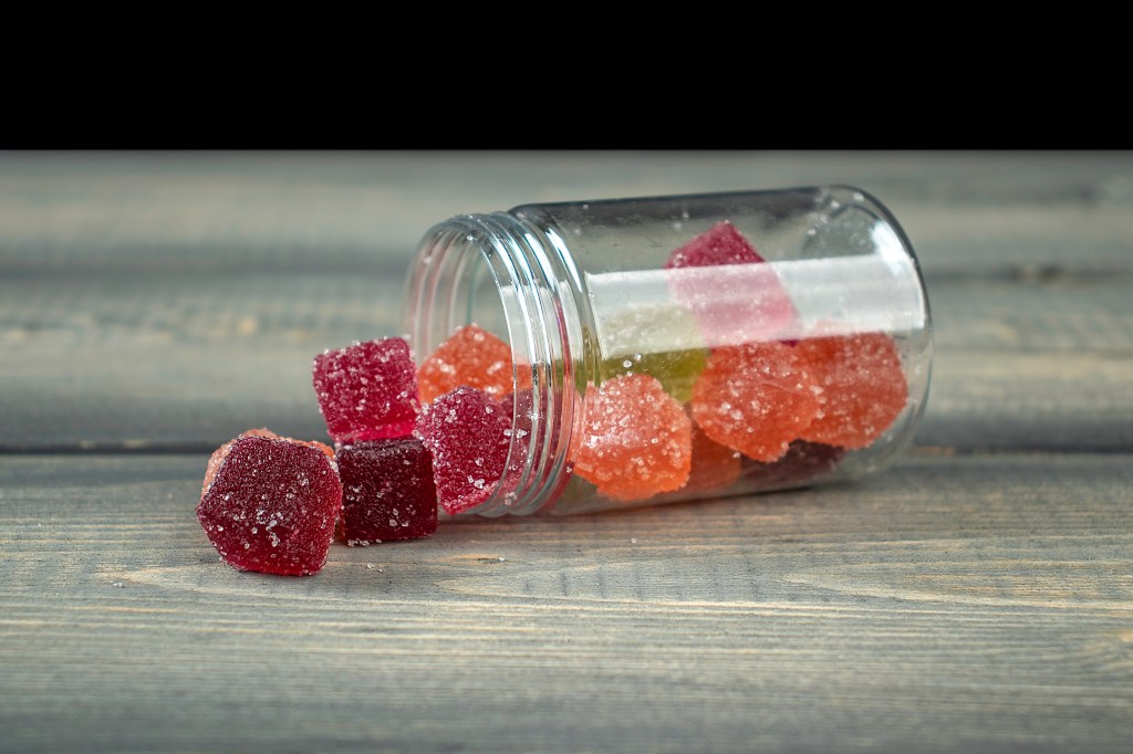 CBD Squares in a Clear Jar