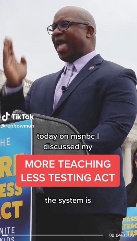 An image from Rep. Jamaal Bowman's official TikTok account. 