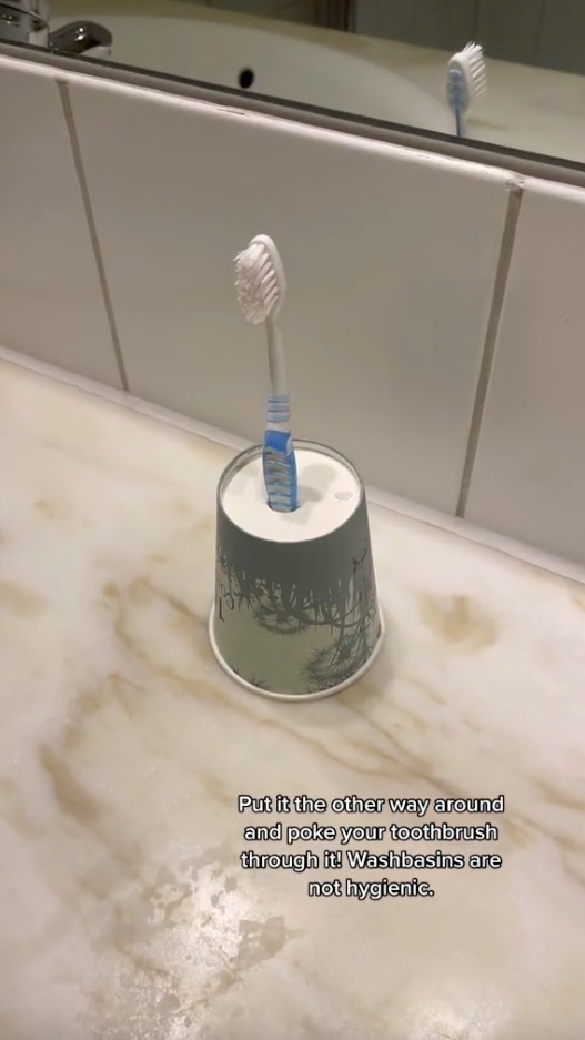 Sturrus also believes that hotel sinks are never properly cleaned, so she advises against leaving her toothbrush lying around. 