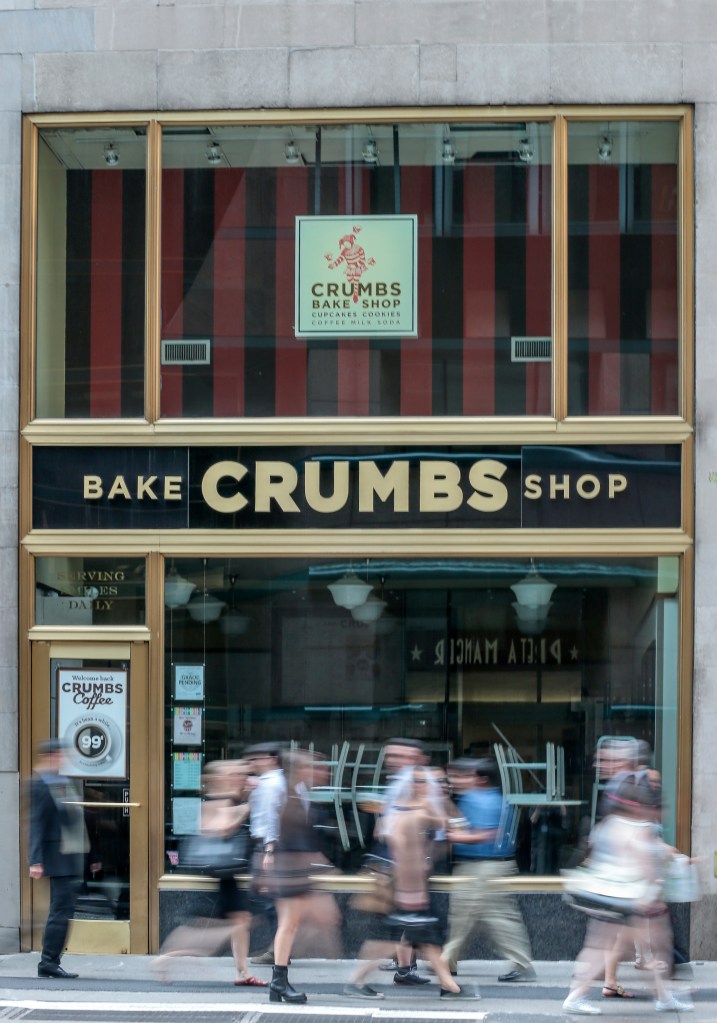 A Crumbs Bake Shop store exterior.
