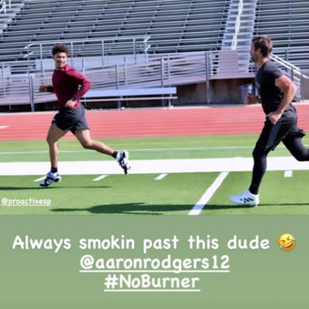 Allen Lazard and Aaron Rodgers seem to have already begun working out together.