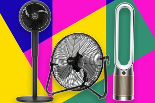 fans on multi color background