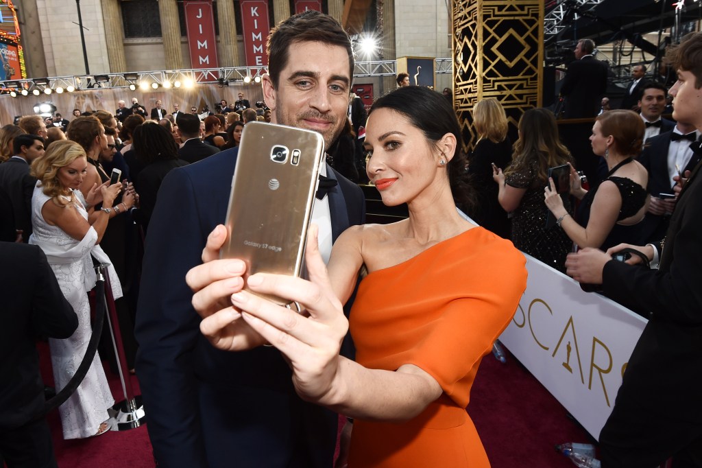 Aaron Rodgers and Olivia Munn at the Academy Awards