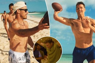 Tom Brady, who hung up his cleats "for good" on Feb. 1, shared a video from his beach football game during a weekend getaway with his former Patriots teammates — and said he's thankful to have finished the game without injury. 