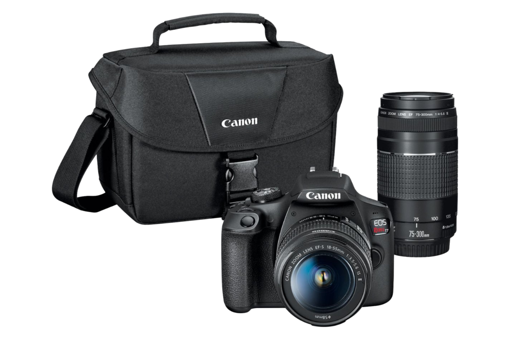 Canon EOS Rebel T7 DSLR Video Two Lens Kit