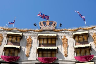 The Dorchester, in honor of this weekend's coronation, has dressed itself up with an aesthetic reminiscent of Queen Elizabeth's own coronation.