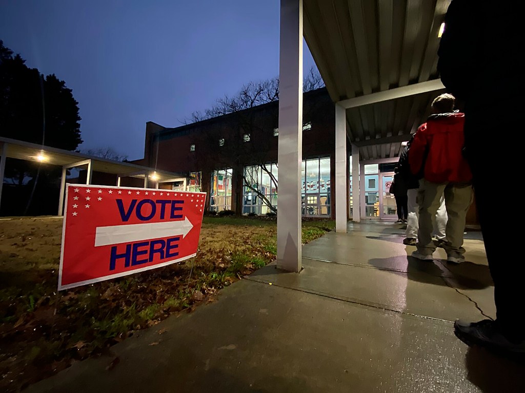 At a polling location in Johns Creek, Ga.