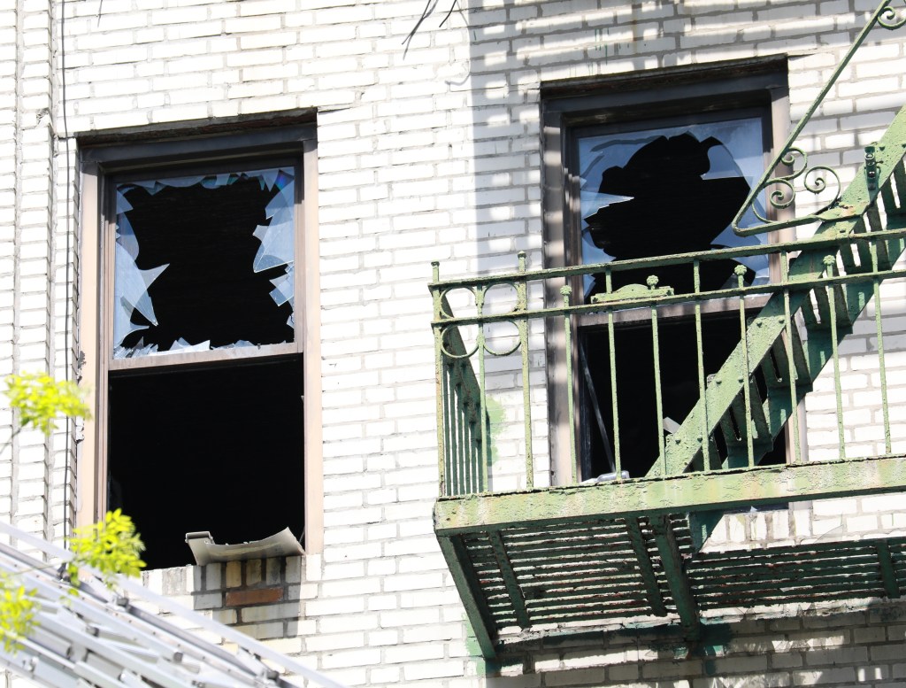Scene of a fatal Sunday afternoon fire in Upper Manhattan.