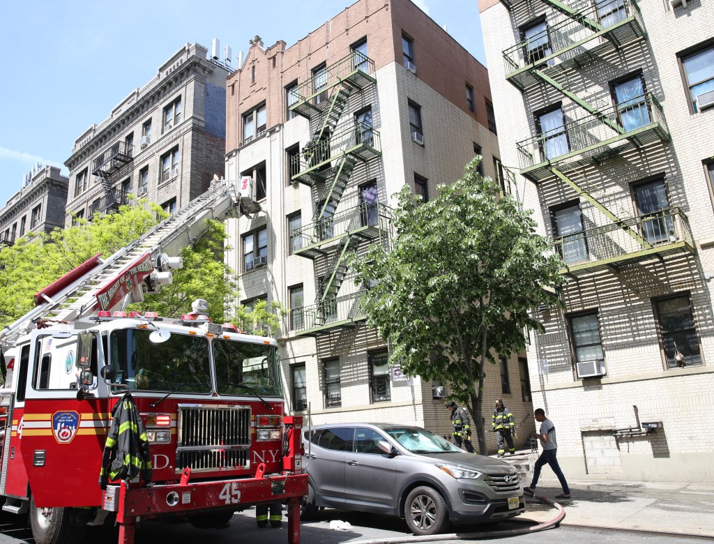 Scene of a Sunday afternoon fire in Upper Manhattan.