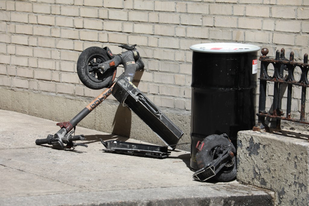 E-scooter initially believed to have cased a Sunday afternoon fire. 