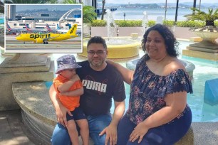 Marivi Roman Torres, her husband Luis, and their two-year-old son Alejandro were set to board April 25 flight from Los Angeles to Puerto Rico.