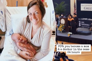 TikTok Hannah Paige, from Greensboro, North Carolina, welcomed her son and walked in her graduation on the same day.