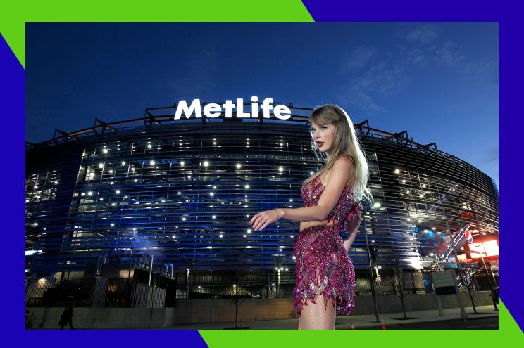 Taylor Swift placed in front of MetLife Stadium.
