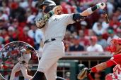 Aaron Judge, who had four hits and three RBIs, and Anthony Rizzo (inset), who belted a two-run homer in the 10th inning, lead the Yankees to a 7-4 win over the Reds.