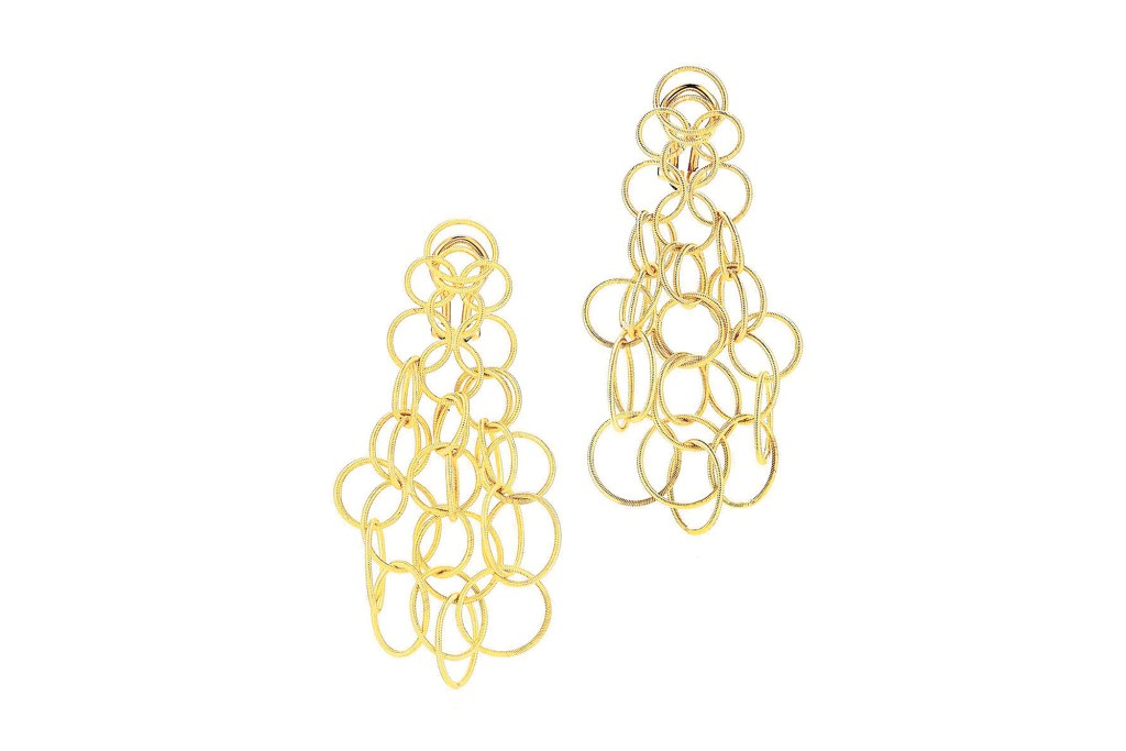 Close up of Buccellati Hawaii earrings. 