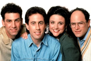 The sitcom "Seinfeld" starred, from left, Michael Richards, Jerry Seinfeld, Julia Louis-Dreyfus and Jason Alexander.