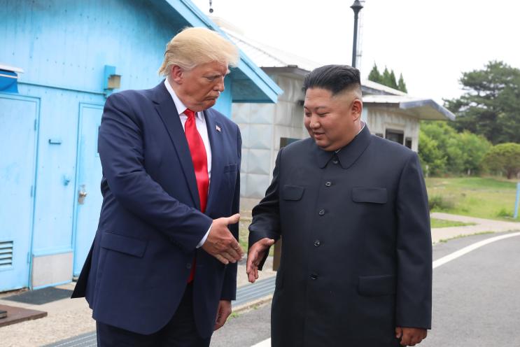 Trump greeting Kim Jong Il