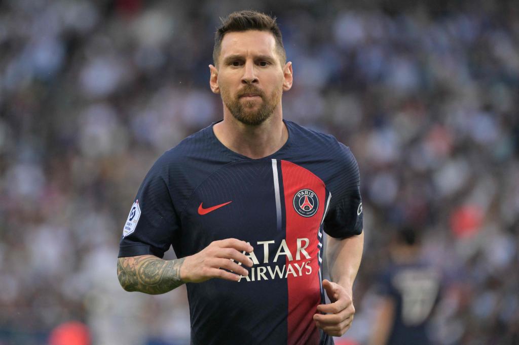 Messi is seen during the French L1 football match.