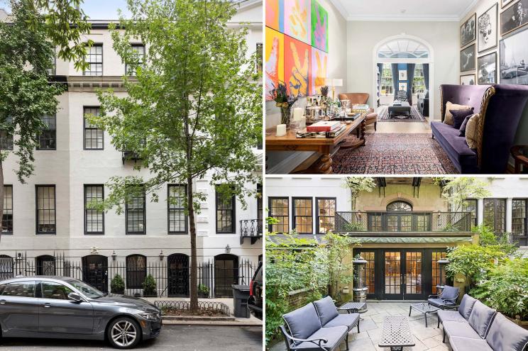 A Manhattan townhouse that overlooks a prime private garden can now be yours.