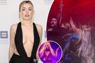 An Ava Max fan slapped the "Sweet but Psycho" singer on stage during her Tuesday night performance in Los Angeles, California.