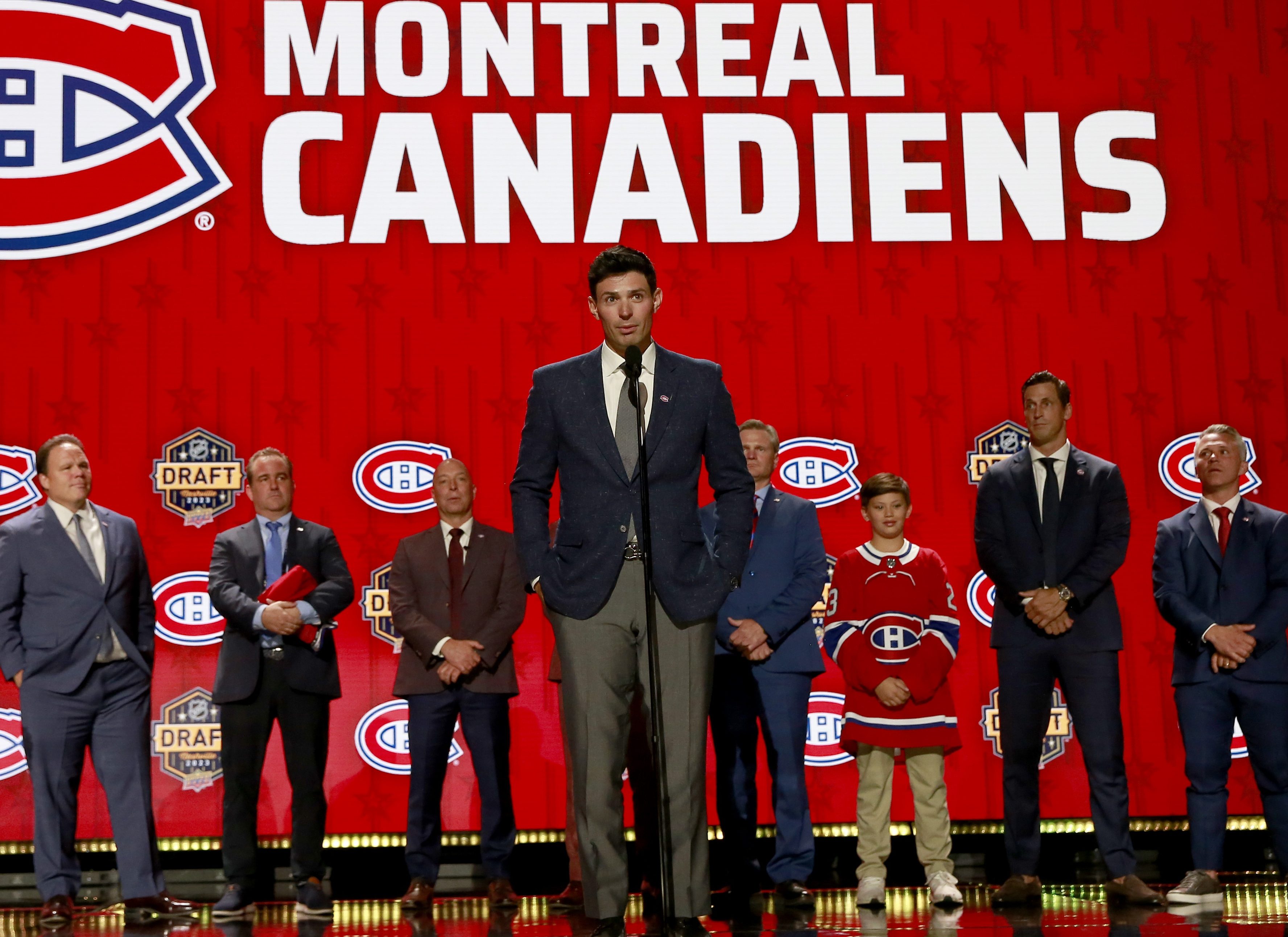 Carey Price making a pick at the 2023 NHL Draft.