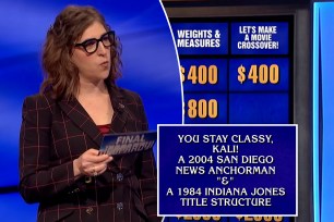 Fans of the hit quiz show "Jeopardy!" were in uproar Monday after a movie mashup category managed to stump the three contestants several times.