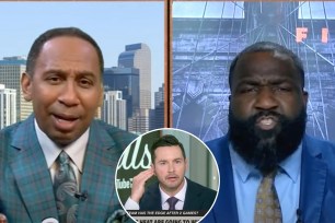 Stephen A. Smith and JJ Redick called out Kendrick Perkins for "groaning" on-air during ESPN's "First Take" on Monday. 