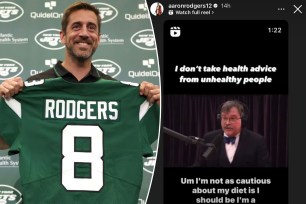 Aaron Rodgers believes Robert F. Kennedy Jr. would "mop the floor" with Dr. Peter Hotez in a Covid-19 vaccine debate.