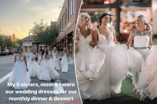 Sisters in Houston, Texas, go viral on Instagram for wedding-themed ladies’ night as the family gives their dresses new life.