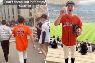 Fan wears Astros uniform to Yankee game in brutal fantasy football punishment