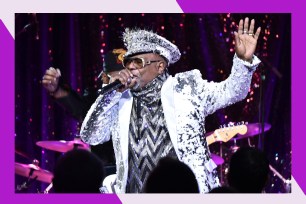 Parliament Funkadelic's George Clinton performs onstage.