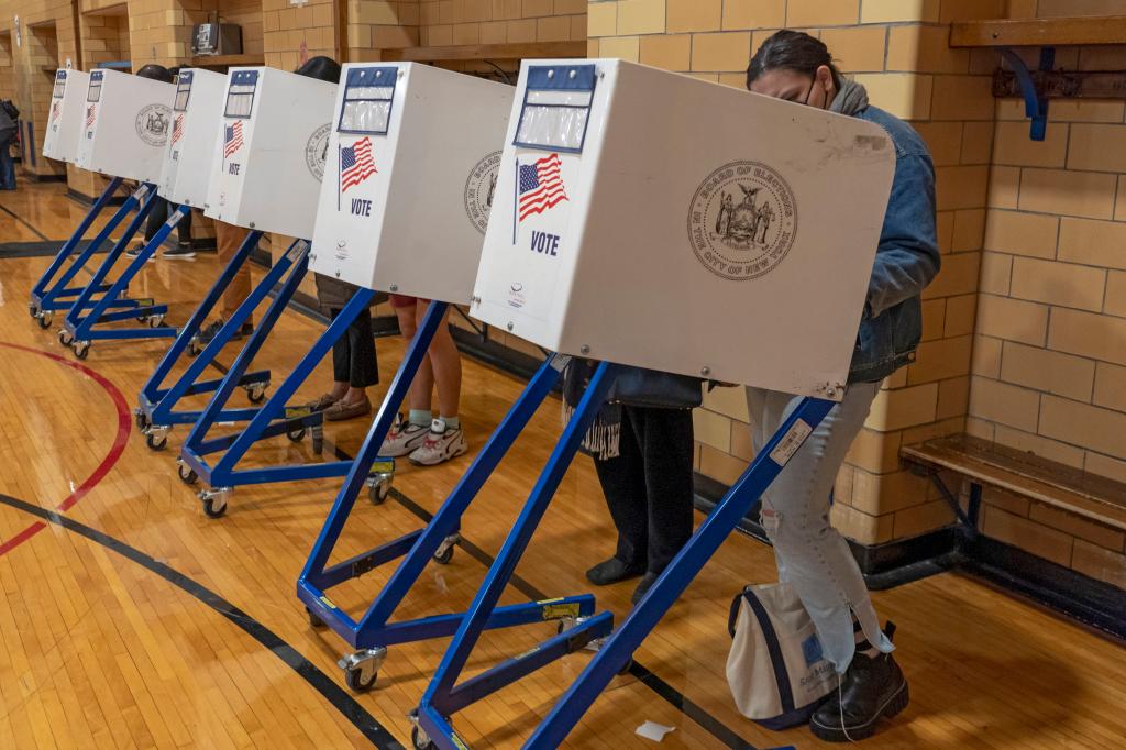 Voters casting ballots