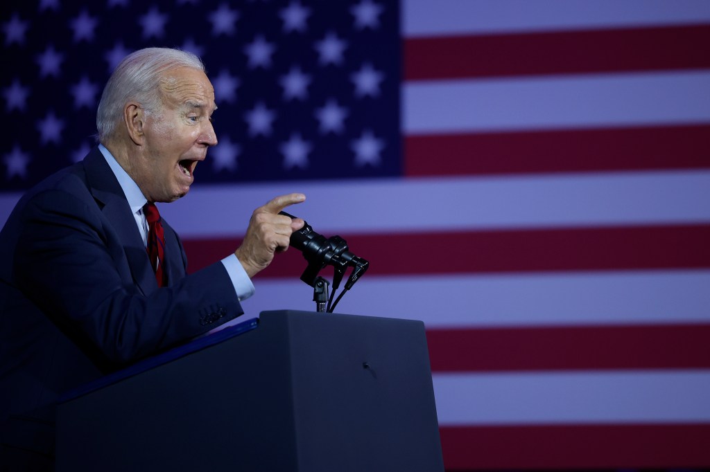 President Biden delivering an address