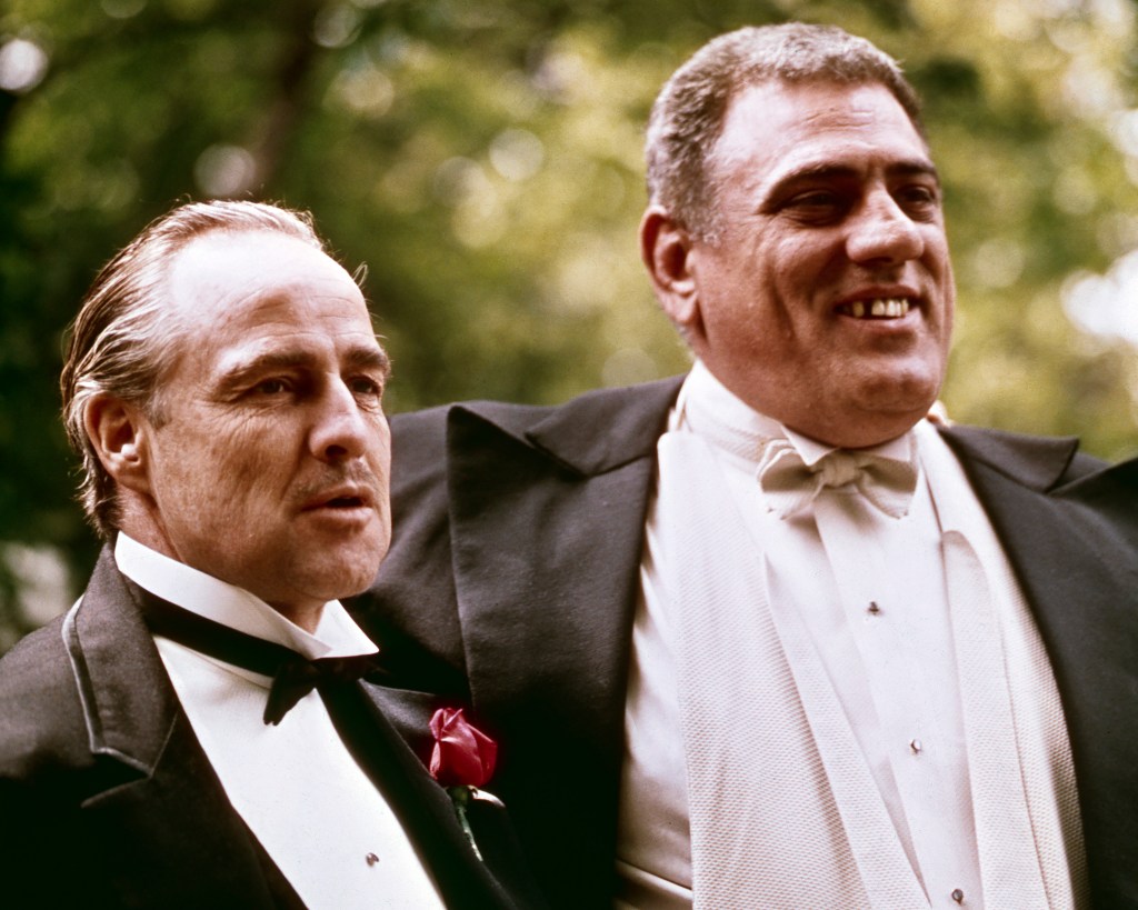 Marlon Brando and Lenny Montana in "The Godfather"