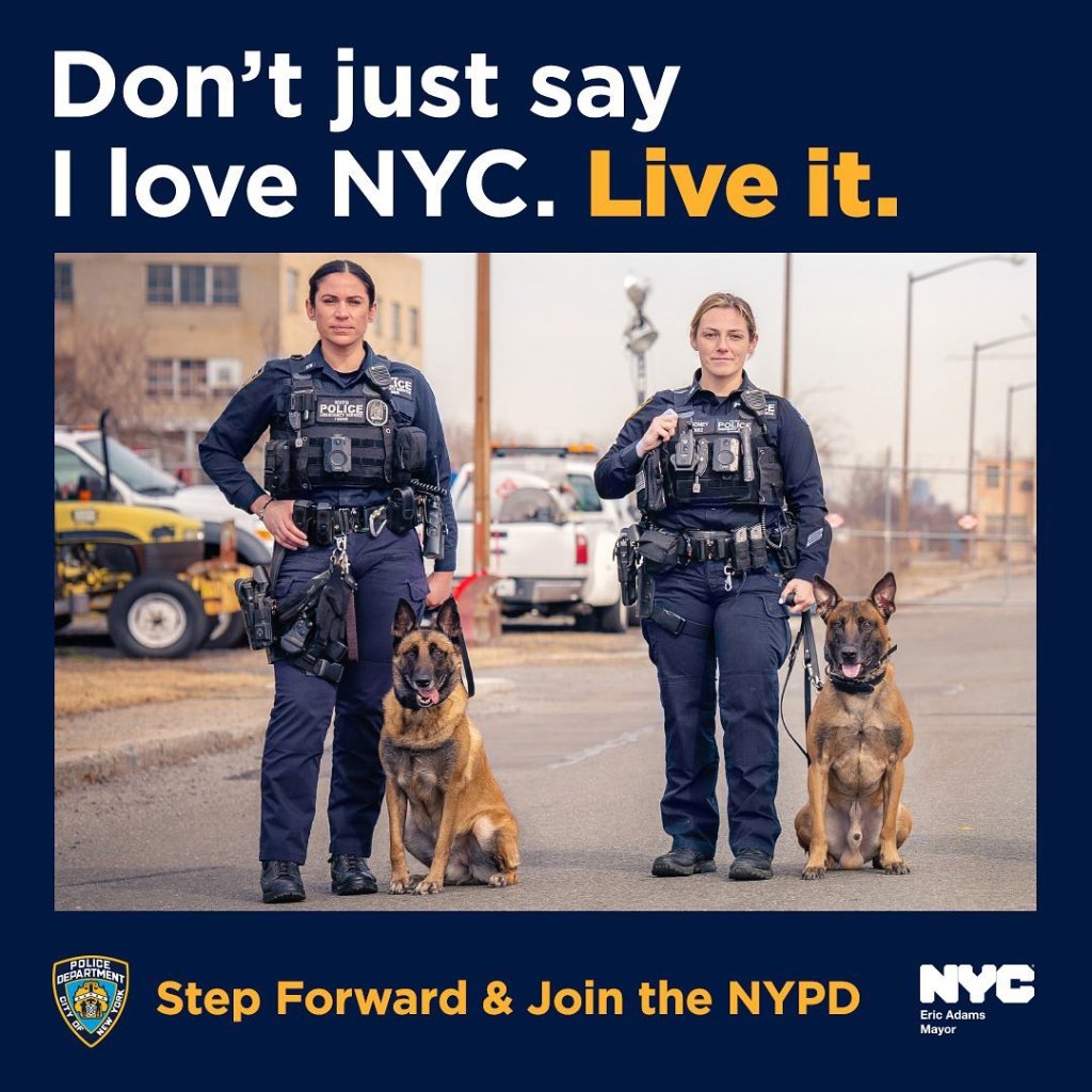 Officers with police dogs.