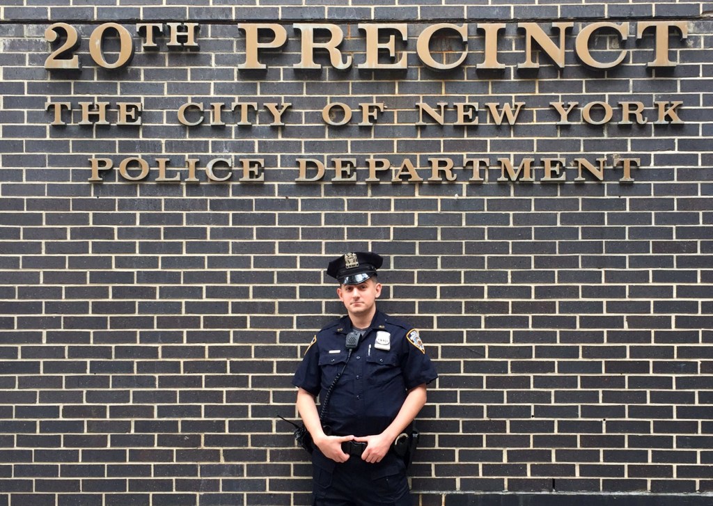 Officer Salvatore Provenzano outside the 20th Precinct. 