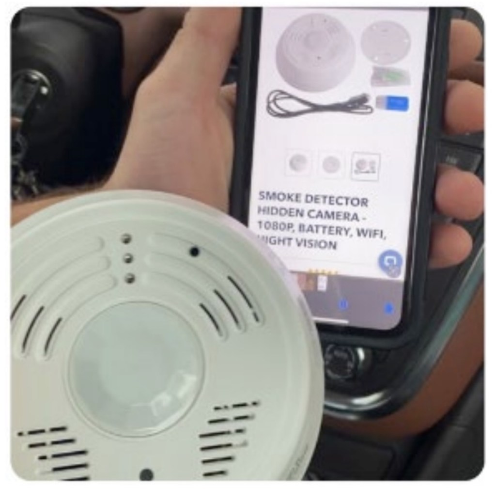 Showing a similar camera smoke detector, in the court documents