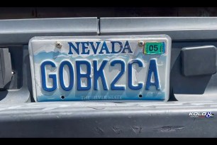 Nevada "GOBK2CA" license plate.