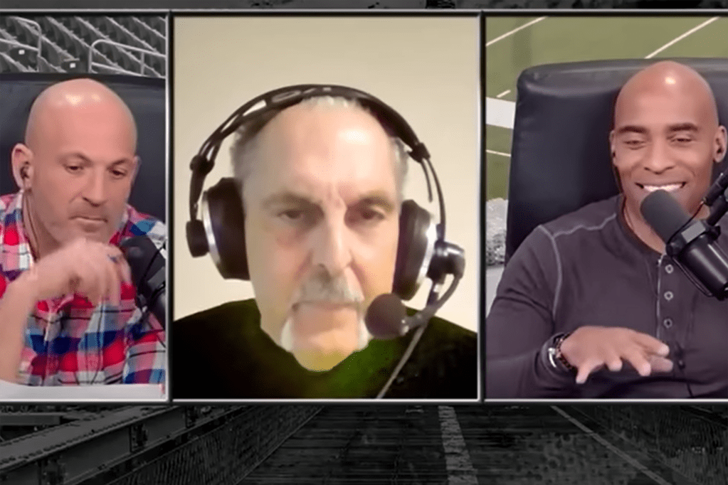 Joe Benigno (center) on WFAN talking about Aaron Rodgers.