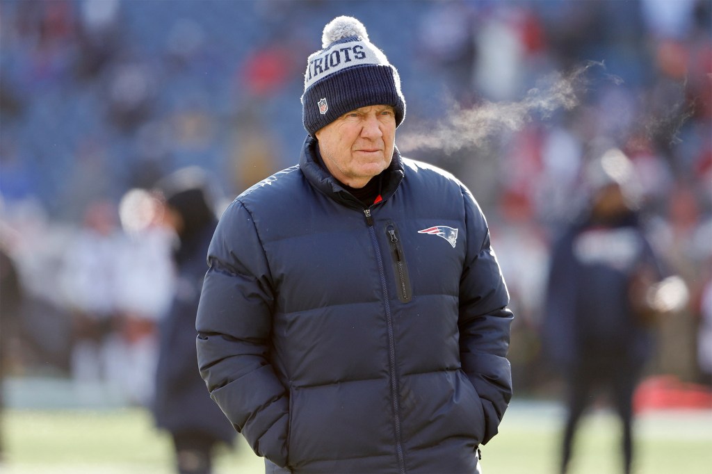 Bill Belichick, pictured last season, didn't comment on Ezekiel Elliott's visit to the Patriots.