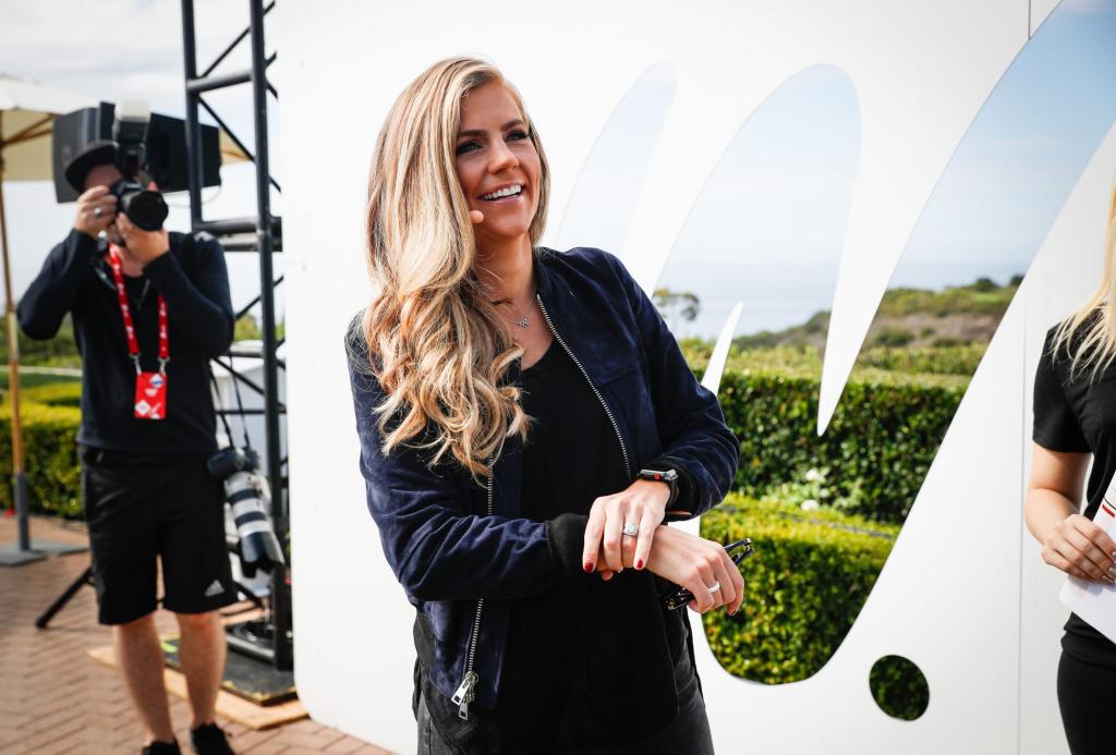 Samantha Ponder of ESPN prepares to go onstage at the espnW Summit