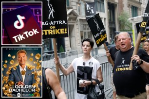 Writers and actors striking in New York last week as they demand boosted series' residuals and protections from AI.